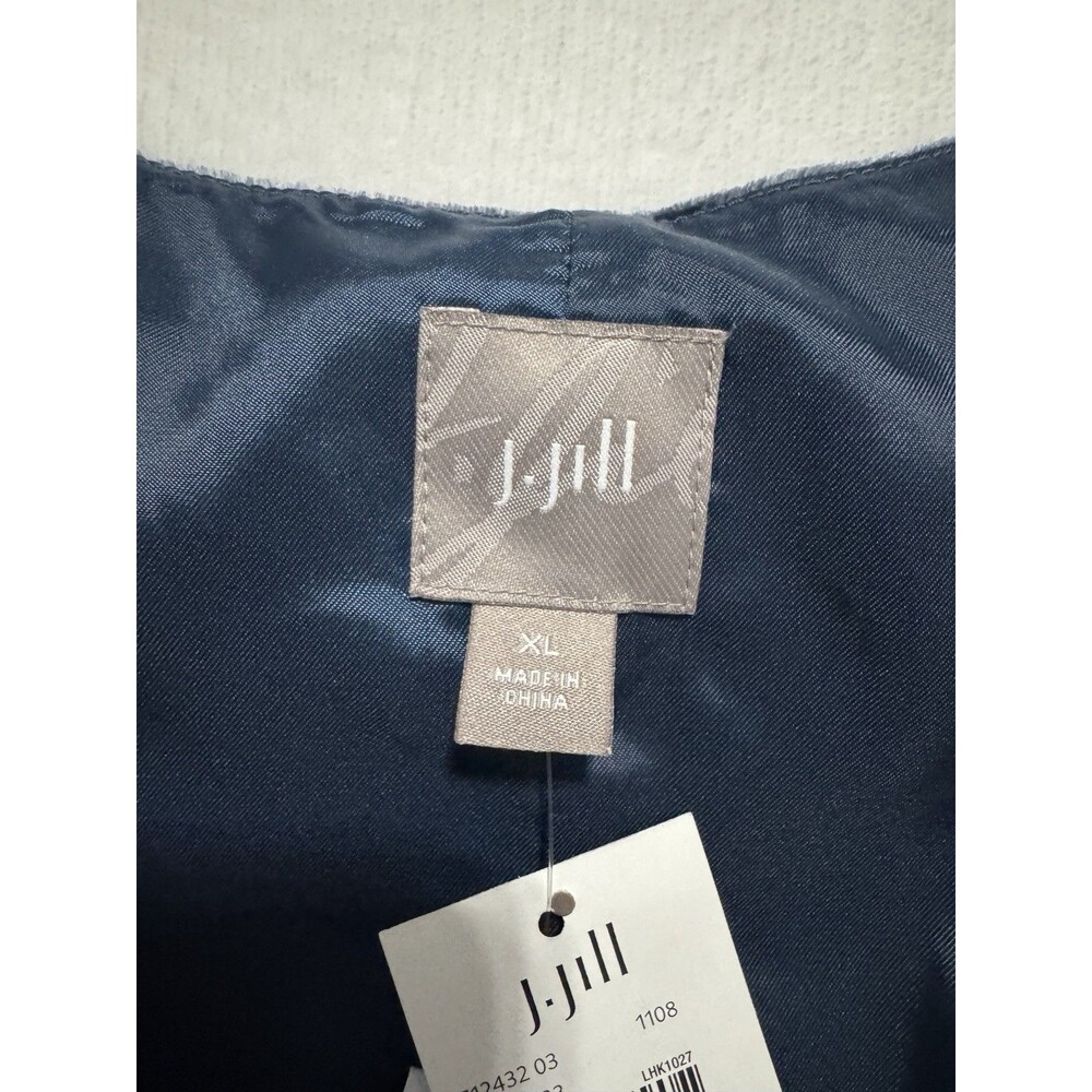 J.Jill Corduroy Vest Blue Corduroy Crushed Velvet Back Size XL - Picture 2 of 7